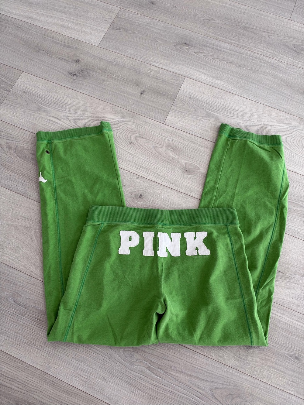 PINK Victoria's Secret Girls' Green Logo Sweatpants